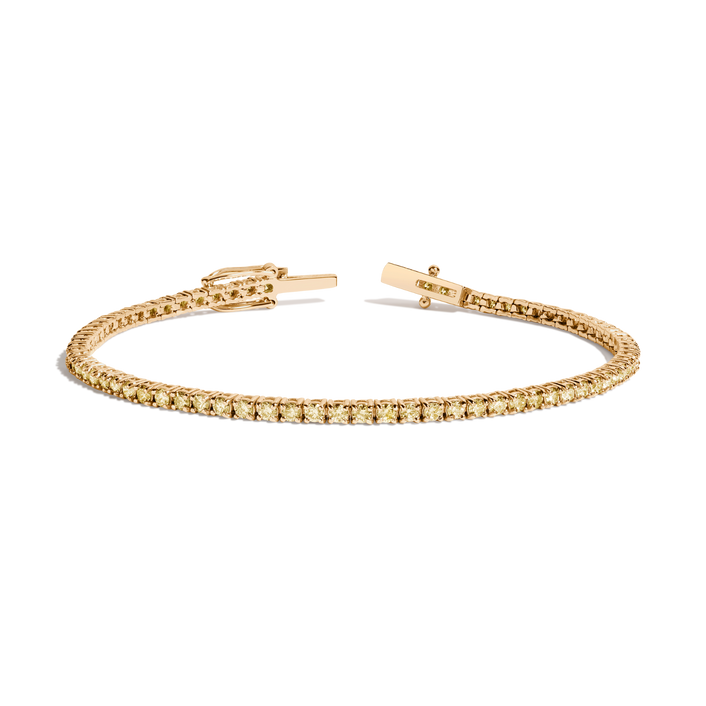 Lab Grown Yellow Diamond Tennis Bracelet 14k 6in 6.5in 7in Yellow Gold First