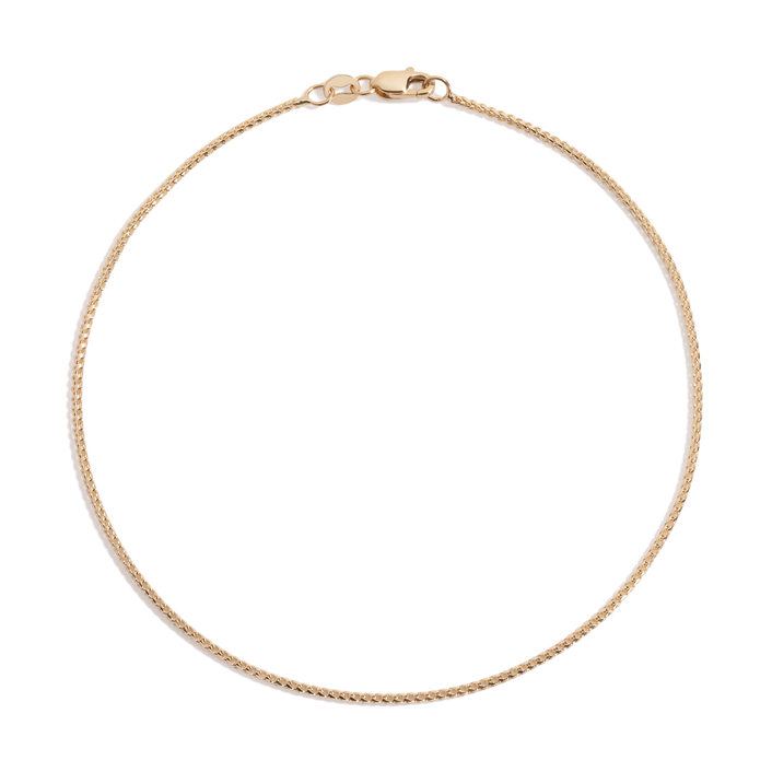 Franco Chain Anklet 14k Yellow Gold 8in 9in First