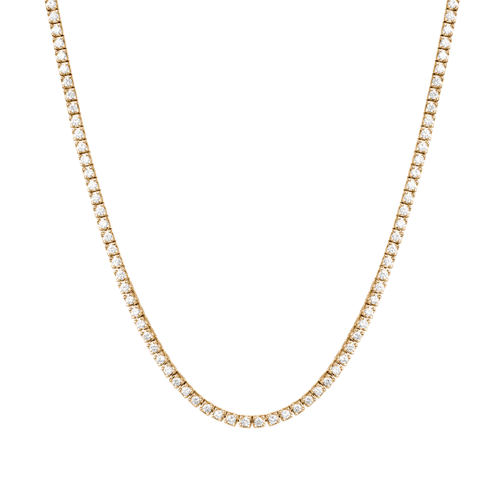 Dazzling Diamond Tennis Necklace 14k 18k Yellow Gold 15.5in 16in 5ct (Large) First