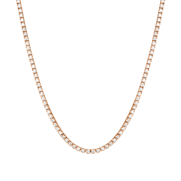 Dazzling Diamond Tennis Necklace 14k 18k Rose Gold 15.5in 16in 5ct (Large) First