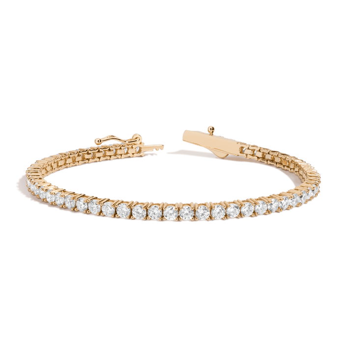 White Sapphire Tennis Bracelet Vermeil Yellow Gold 6.5in 7in 7.5in 6ct First