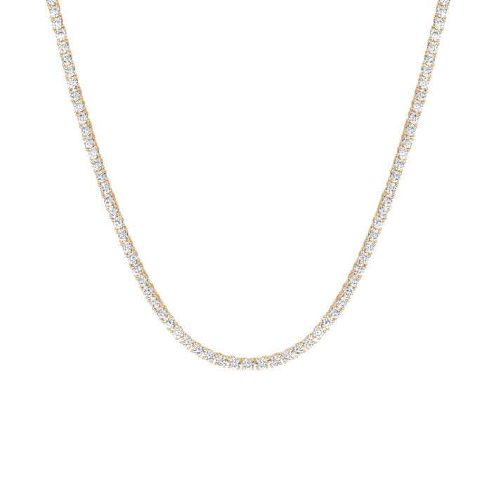 White Sapphire Tennis Necklace Vermeil Yellow Gold 15in 16in 17in 13ct First
