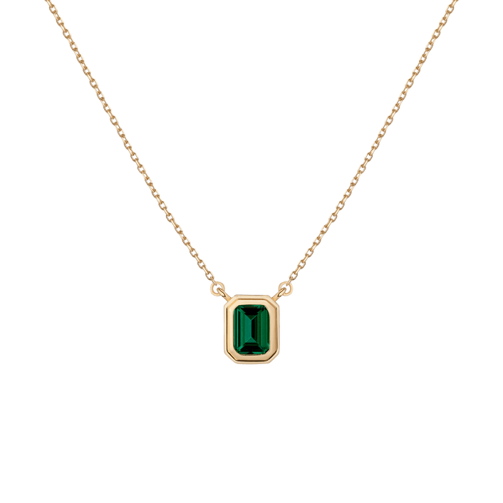 Emerald Heirloom Necklace Vermeil 14k 18k Yellow Gold First
