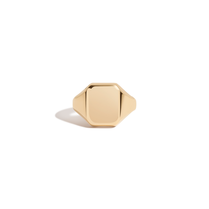 Square Signet Ring 14k Yellow Gold First