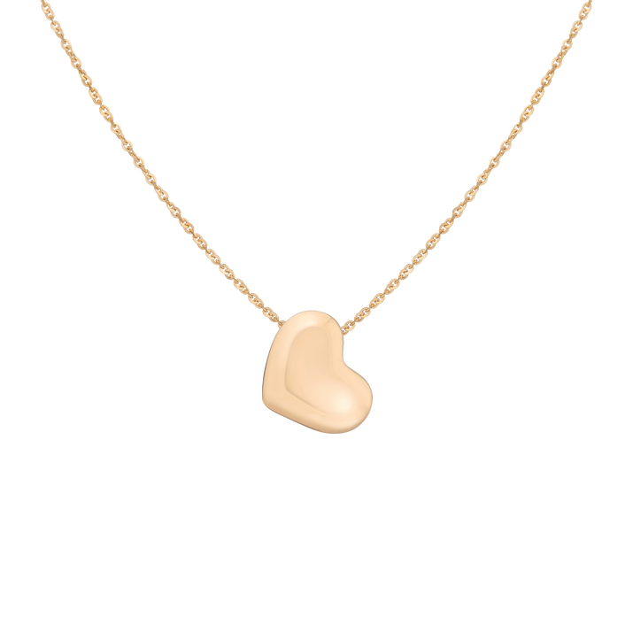 Pillow Heart Pendant Necklace 14k Yellow Gold First