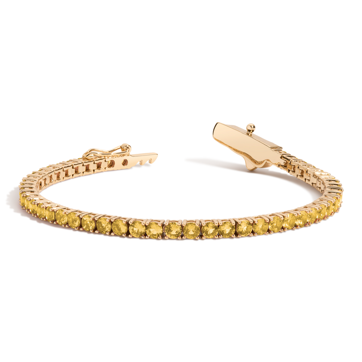 Lab Grown Citrine Tennis Bracelet Vermeil Yellow Gold 6.5in 7in First
