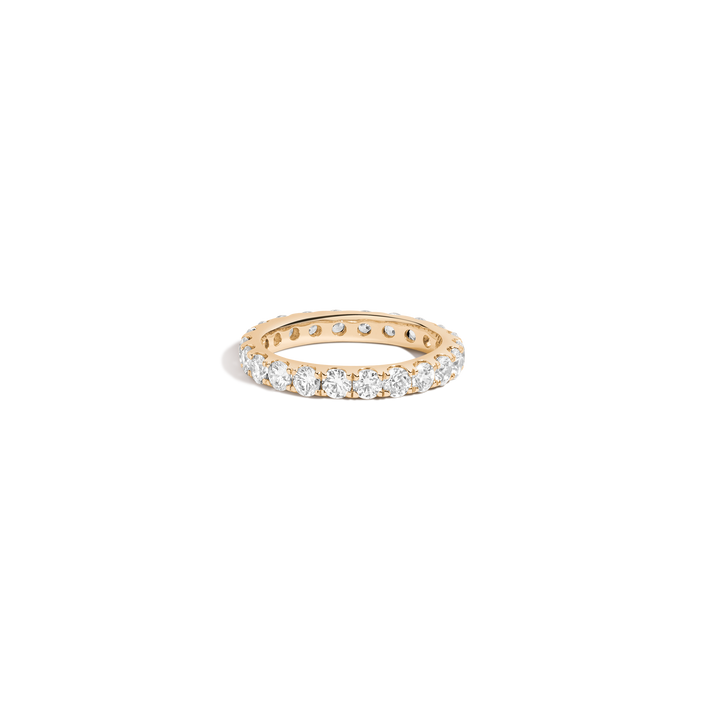 2ct Round Lab Grown Diamond Eternity Ring 14k Yellow Gold First