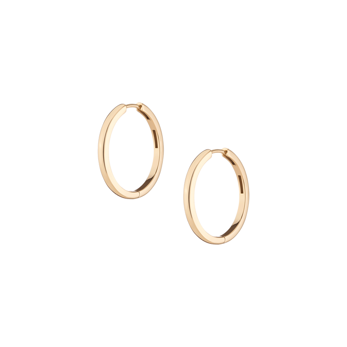 Medium Hinged Hoop Earrings Vermeil Yellow Gold Pair First
