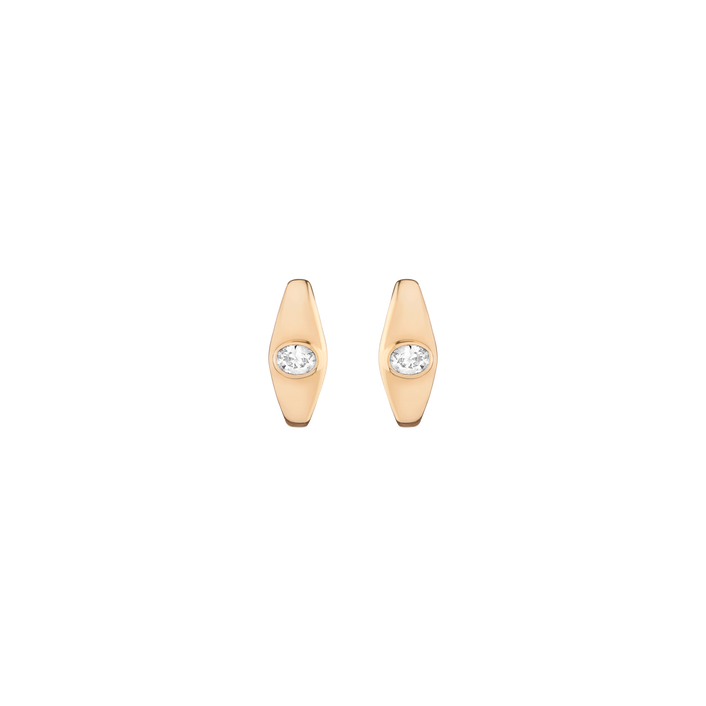 Chunky Lab Grown Diamond Oval Huggie Earrings 14k Yellow Gold First