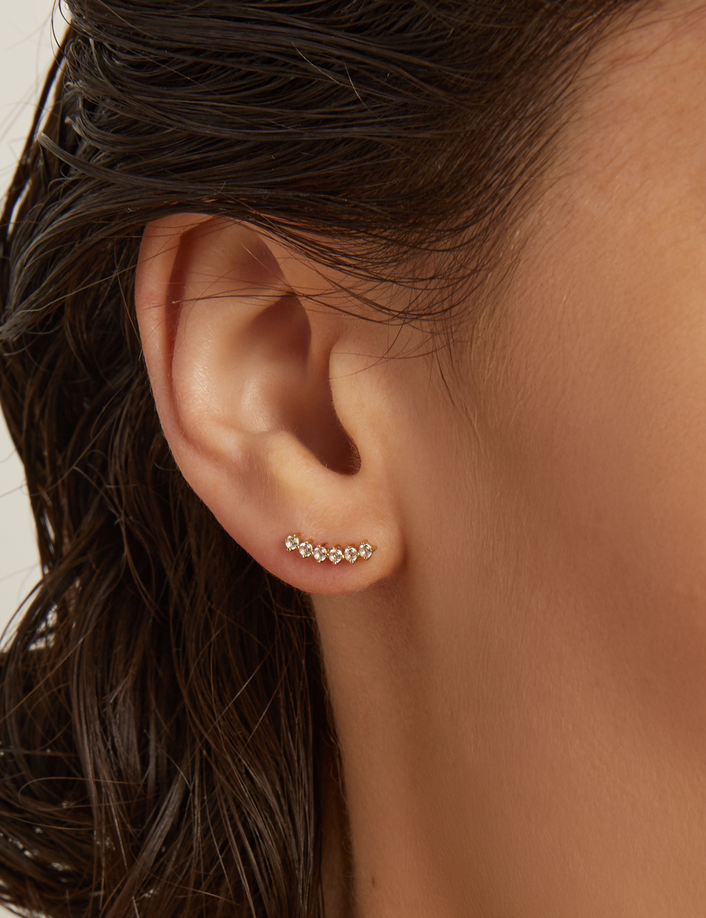 Lab Grown White Sapphire Climber