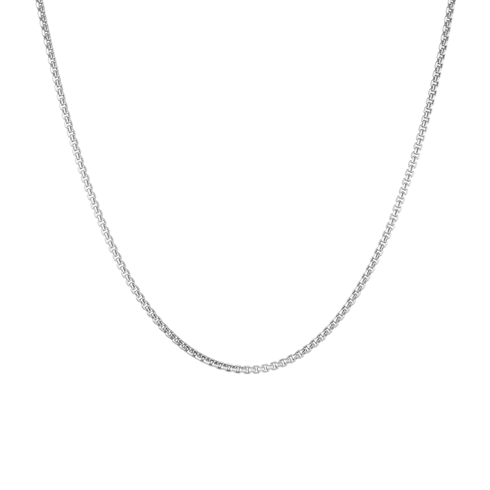Round Box Chain Necklace Vermeil 14k White Gold 16in 18in 20in 22in First