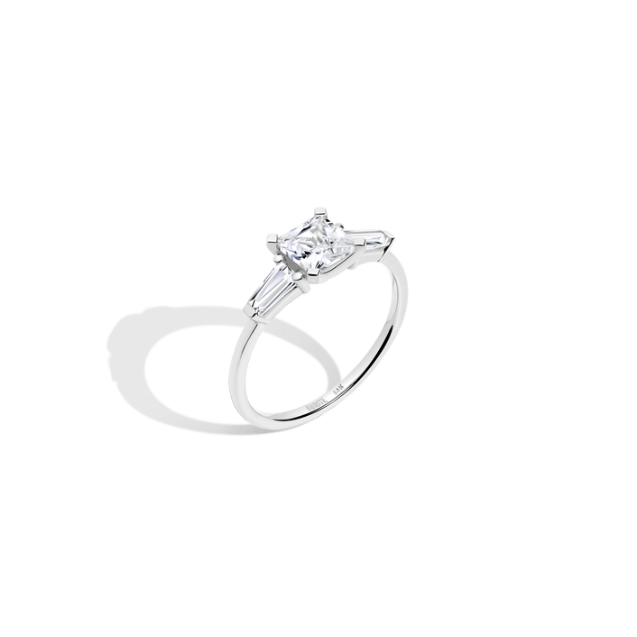 Princess Cut Tapered Baguette Diamond Ring 14K 18K Platinum White Gold Lab-grown Natural First