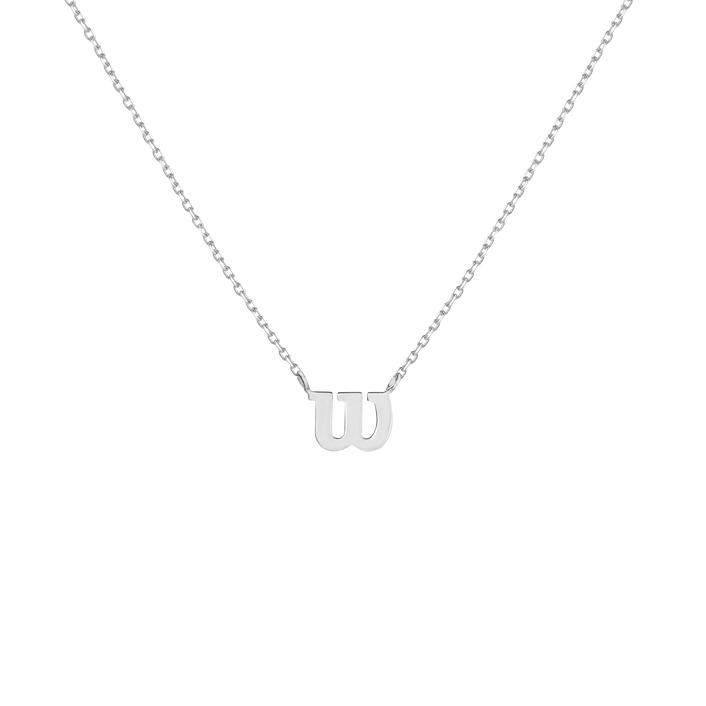 Aurate x Wilson: Dainty W Necklace 14k White Gold 18in First